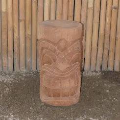 Tiki-Statue im polynesischen Stil, Modell mit Zähnen, H 50cm 